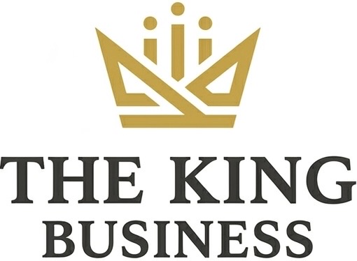 The King Business logo with bold lettering and a crown motif
                above the company name